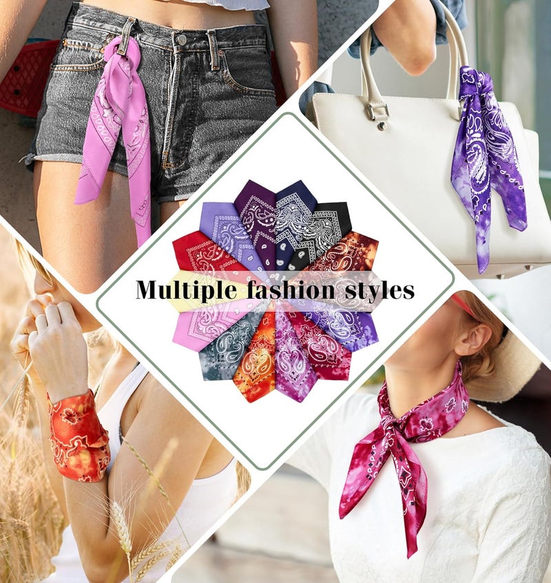 YSense 14 pieces Bandanas Paisley Print Novelty Headband Cowboy Headwraps Scarfs Hair Head Bandana for Women Men Boy Girl - Image 5